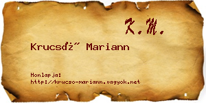 Krucsó Mariann névjegykártya
