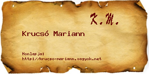 Krucsó Mariann névjegykártya
