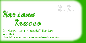 mariann krucso business card